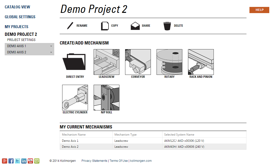 Motioneering Project Start Screen