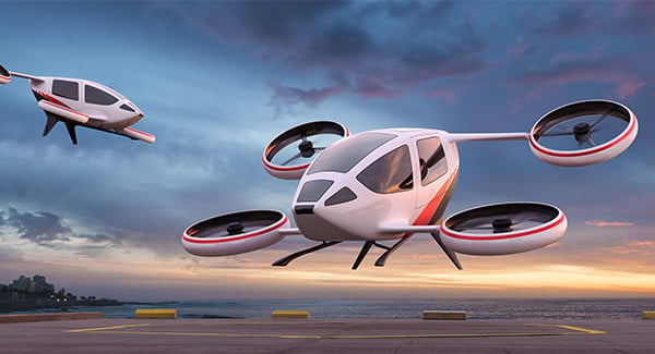 eVTOL craft hovering