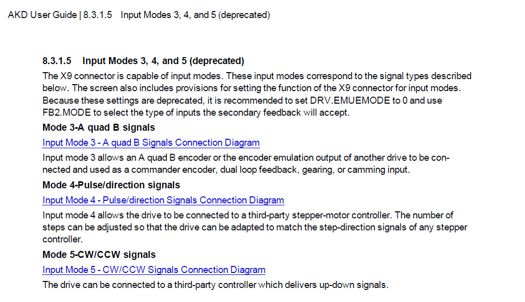 AKD control with Step and Direction