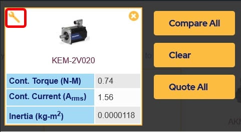Product selector tool