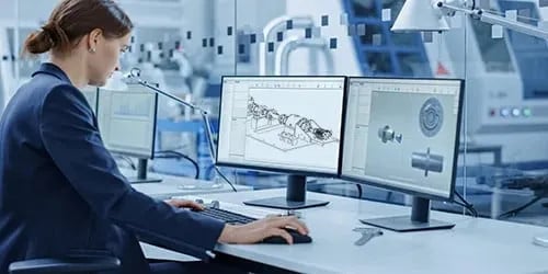 Engineer working at a computer
