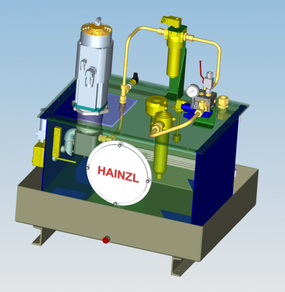Aufbau eines Servohydraulikaggregats von Hainzl Aufbau eines Servohydraulikaggregats von Hainzl