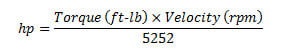 Equazione di base per il calcolo dei cavalli vapore (sistema imperiale)