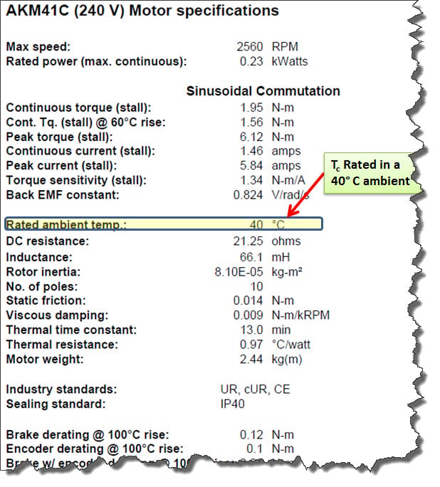 Motor Specification Sheet