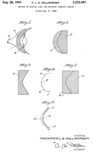 Frederick Kollmorgen Contact Lens Patent